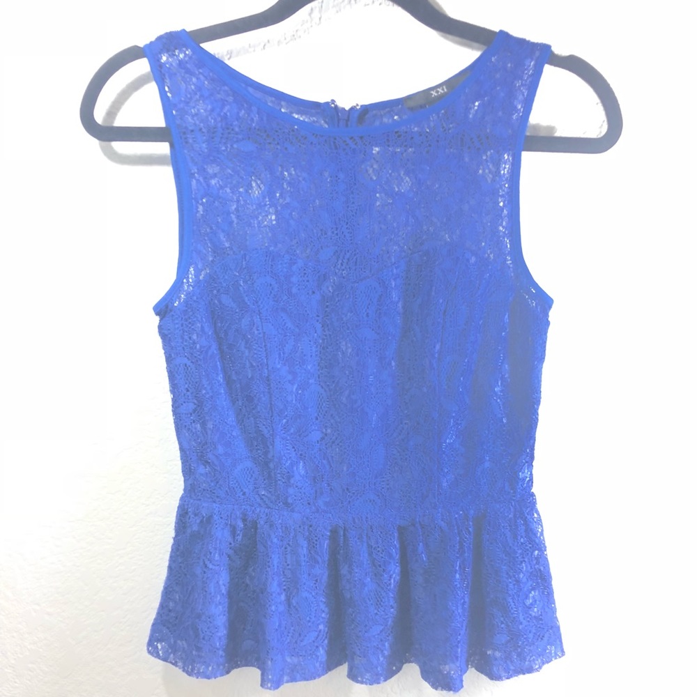 XXII Royal blue corset lace sleeveless blouse